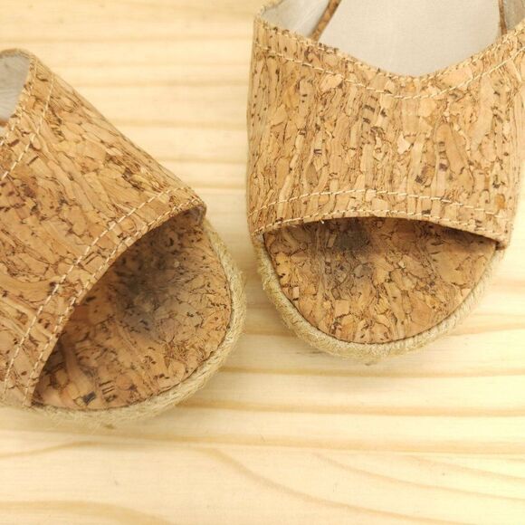Donald Pliner Wynn Womens Cork Sandal Wedges Sz 6 Brown Chic Espadrille Open Toe - Picture 10 of 10